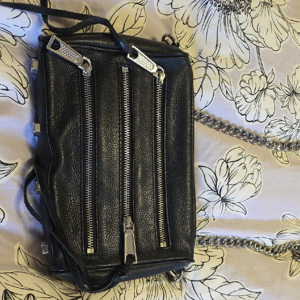 Rebecca Minkoff Black Crossbody Bag with Silver Accents